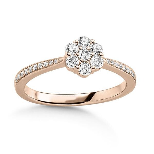 Verlobungsring Flower Illusion Rotgold Rubin RU-1829