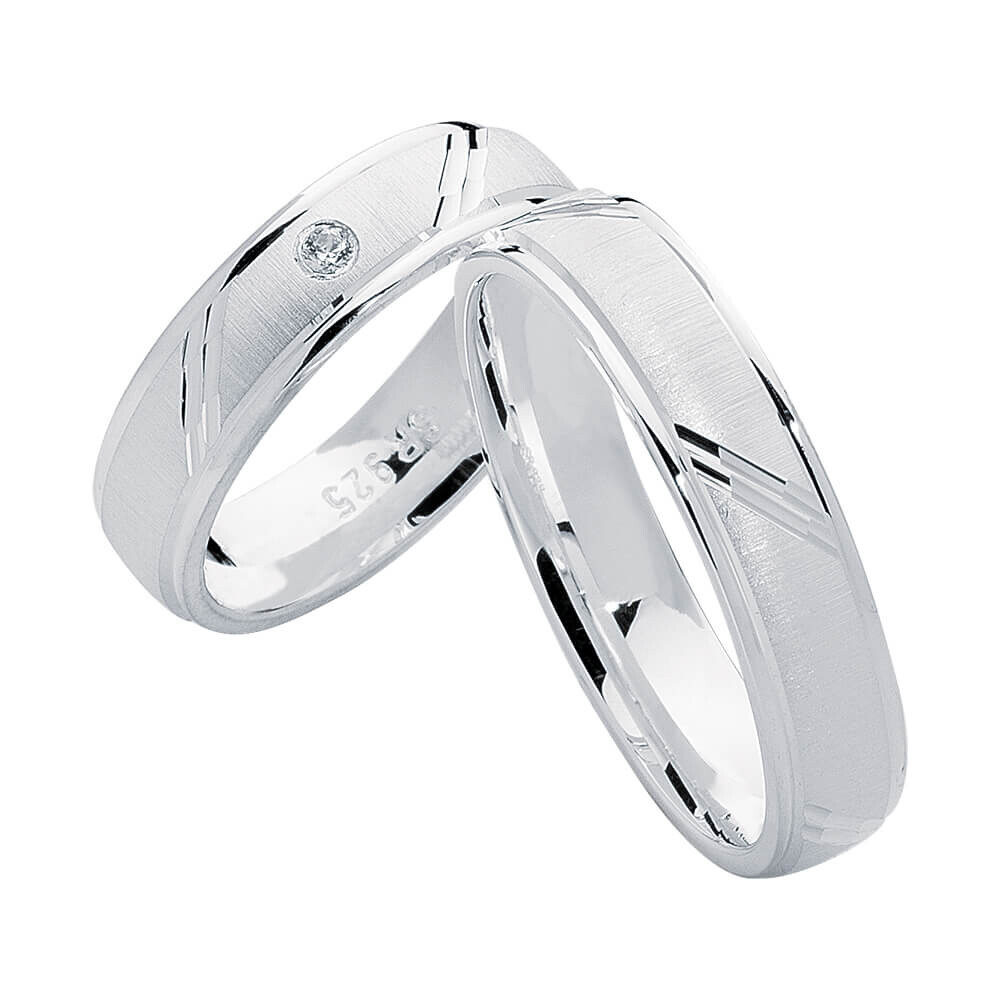 Partnerringe Heartbeat Silber 925 Rubin S18