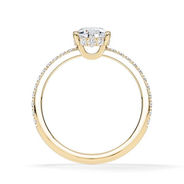 Ring Classic Hidden Halo Tropfen Gelbgold Rubin 1903