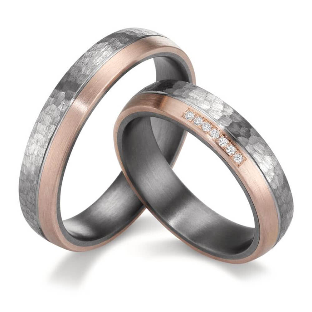 Eheringe Tantal Roségold 585 Brillant TeNo 59760