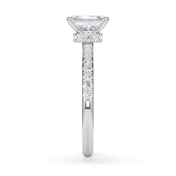 Diamantring Veiled Halo Radiant Weißgold Rubin 1896
