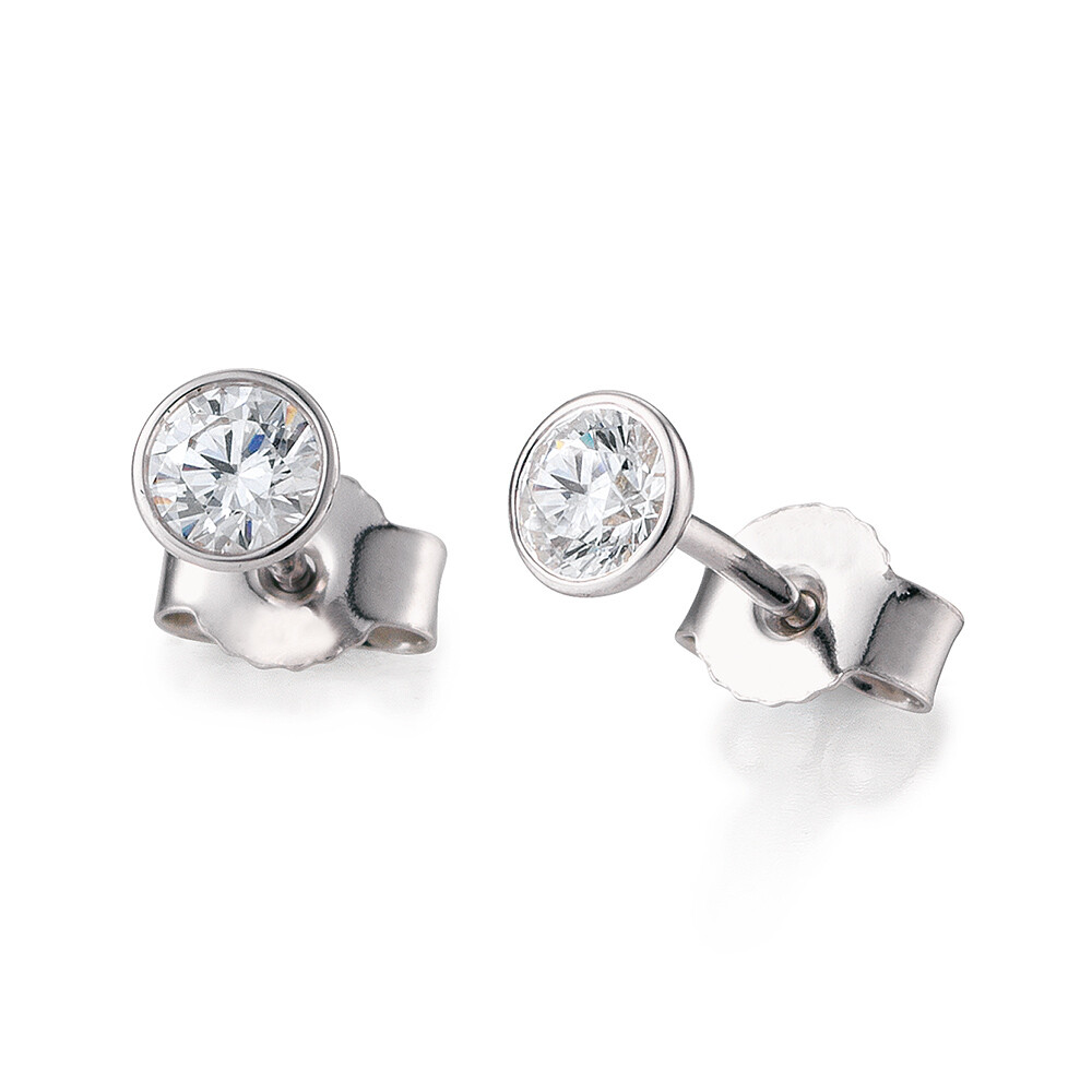 Ohrstecker Zarge Platin Brillant BR782