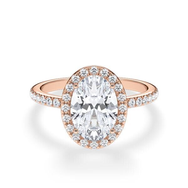 Verlobungsring Rotgold 750/- zus. 2,430 ct, LAB - e, vs2 & tw, vs - RU-1902-14