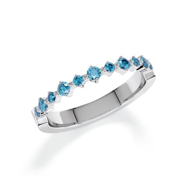 Memoire/Vorsteckring Weißgold 750/- zus. 0,320 ct, Skyblue - RU-1807-43