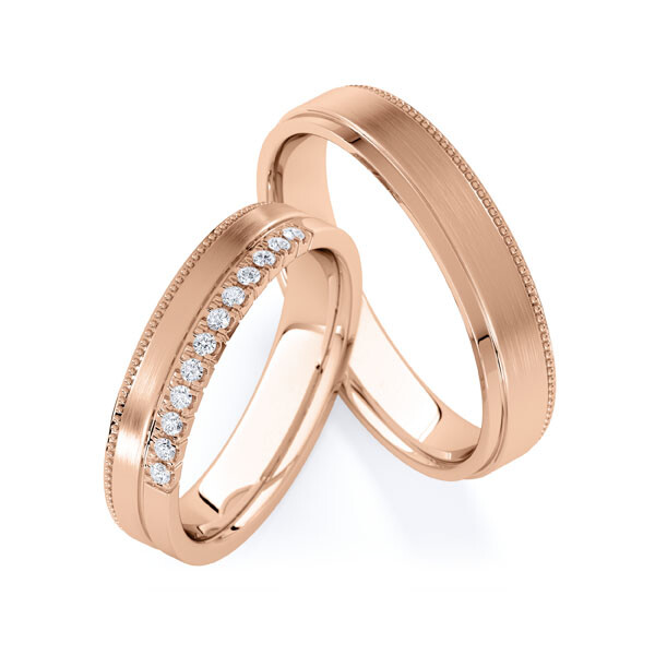 Trauringe Rotgold Perlfuge Rubin RU-1833