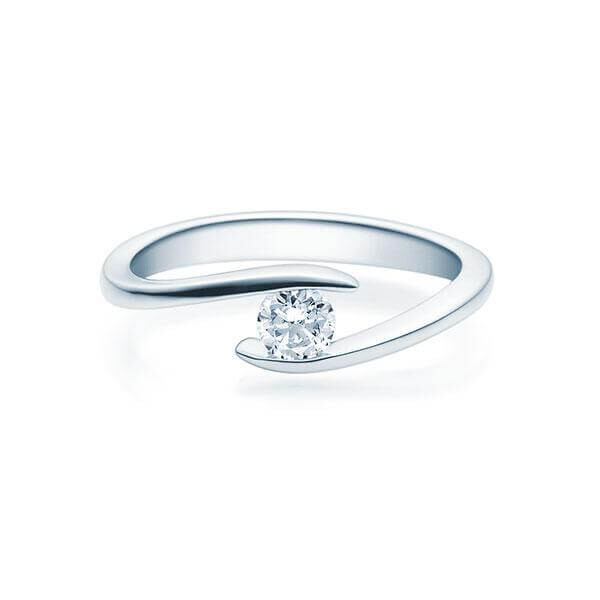 Verlobungsring Twist Solitär 18015 Brillant TW,SI Weißgold Rubin RU-1496