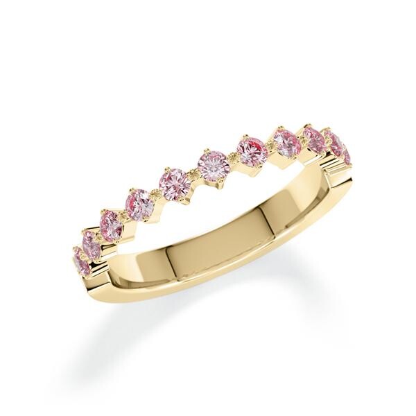 Memoire- Vorsteckring Gelbgold 750 zus. 0,440ct. Pink Rubin 1806