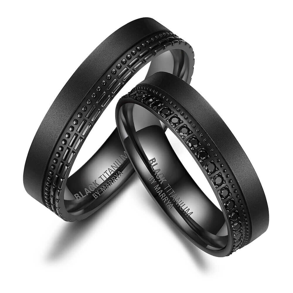 Black Titanium Ringe Marrya BT-10
