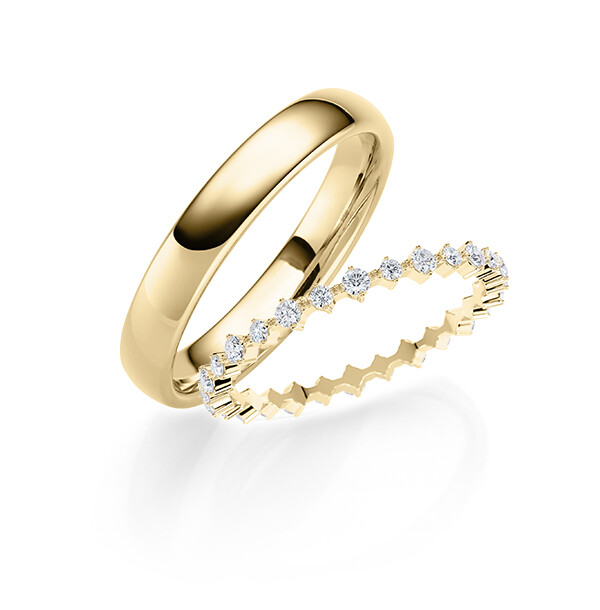 Paar Trauringe / Eheringe Gelbgold 333/- zus. 0,420 ct, tw, si - RU-1827-2