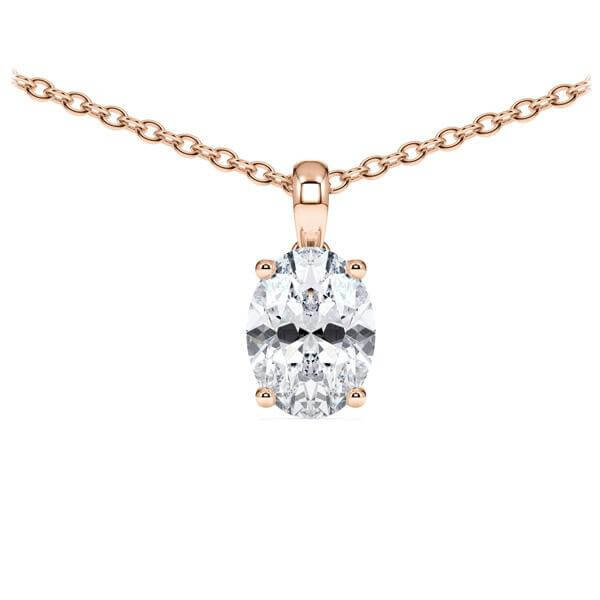 Collier Rotgold 585 Lab-Grown Oval Diamant zus. 1,000 ct, Rubin RU-1782-27