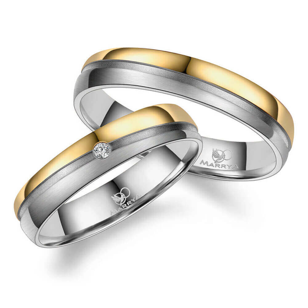 Trauringe Partnerringe Titan Gold Diamant Marrya TI-47