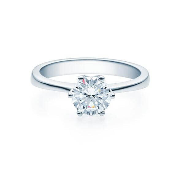 Verlobungsring Solitär 6er Krappe 18016 Lab-Grown Silber 925 rhod. Rubin RU-1495