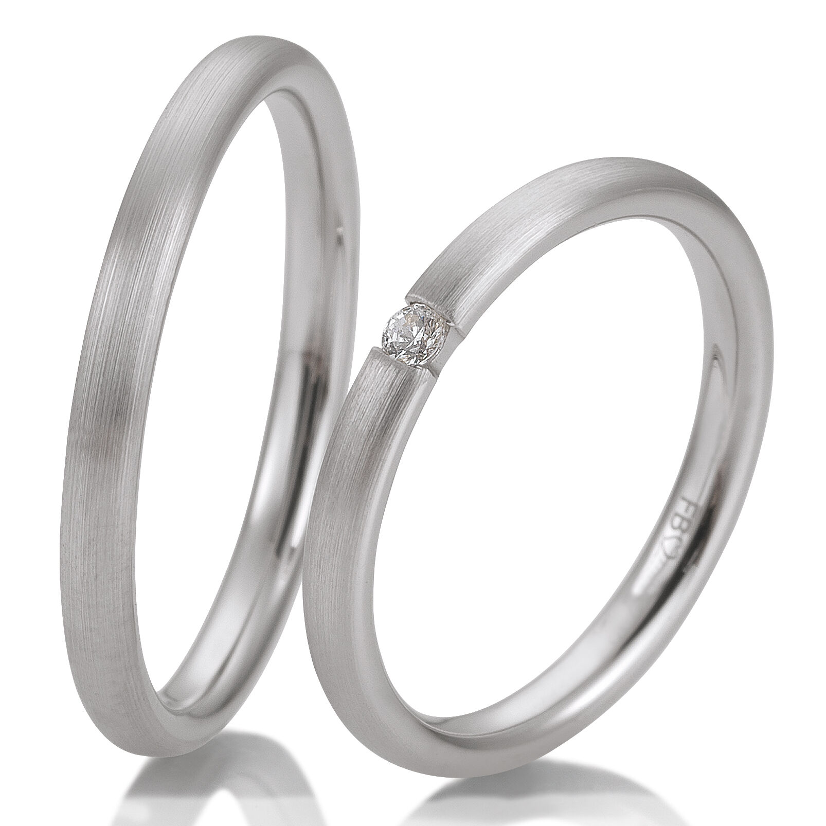 Trauringe Weißgold Brillant Breuning 48/05733 & 48/05734