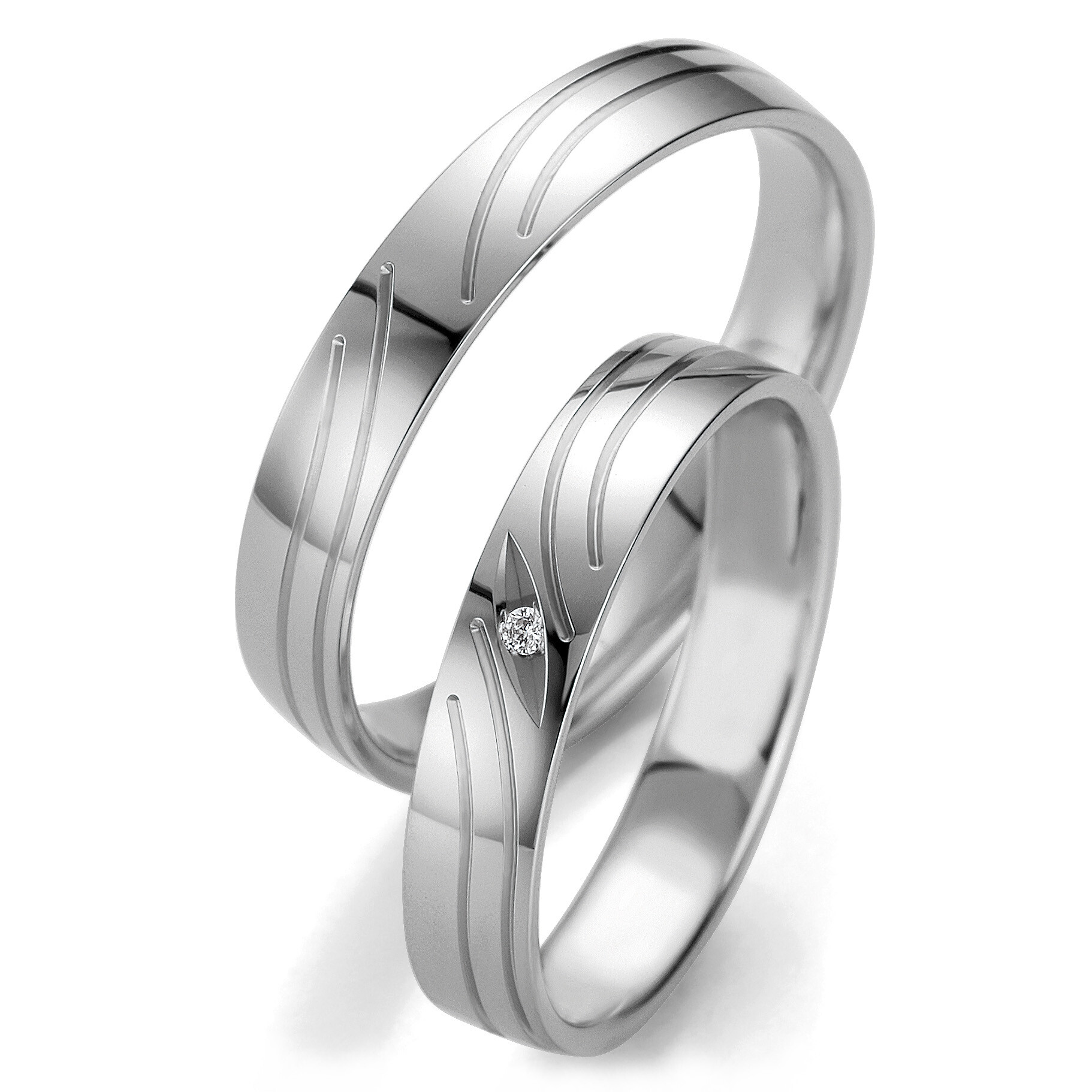 Breuning Trauringe 48/07133 & 48/07134 aus Platin