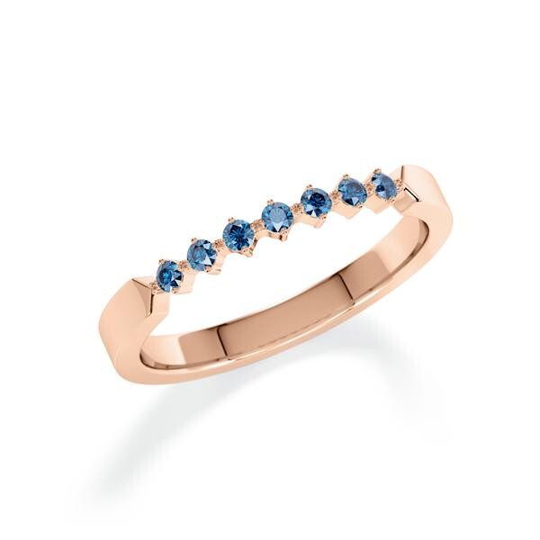 Memoire- Vorsteckring Rotgold 585 zus. 0,140ct. Oceanblue Rubin 1806