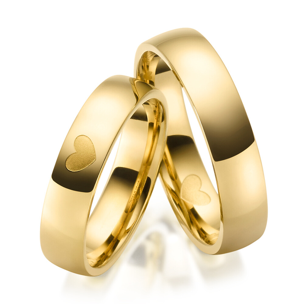 Partnerringe Edelstahl Gelbgold plattiert Herz Zirkonia Marrya ES-30