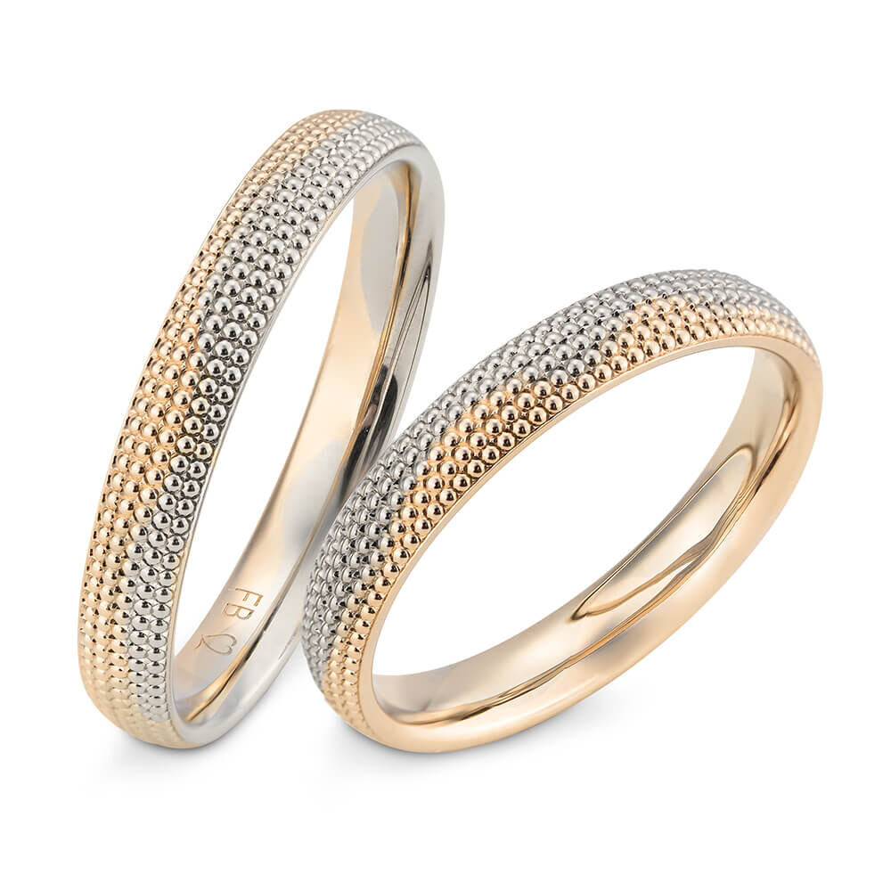 Eheringe Wave Blush & Weißgold Breuning 48/06717 & 48/06718