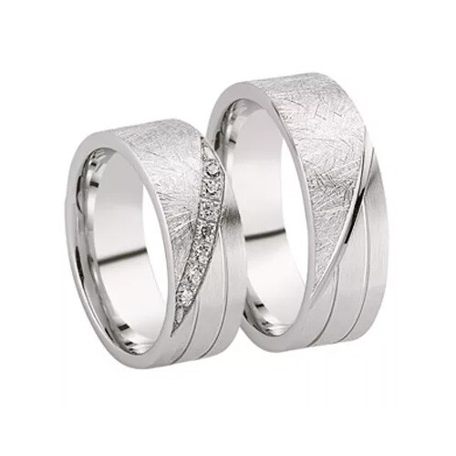 Schwarz Trauringe Silber 925 Zirkonia SW925-124