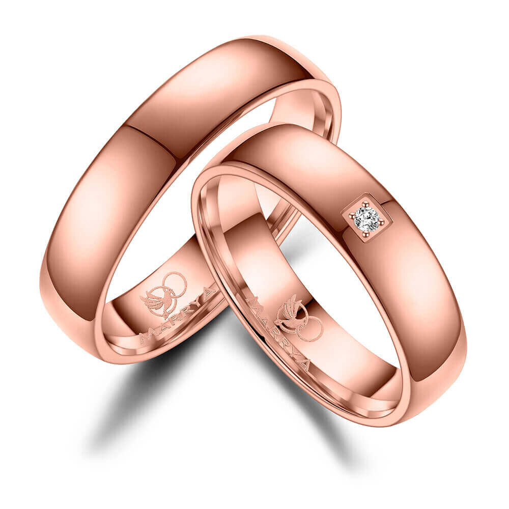 Trauringe Partnerringe Titan Roségold Marrya TI-32