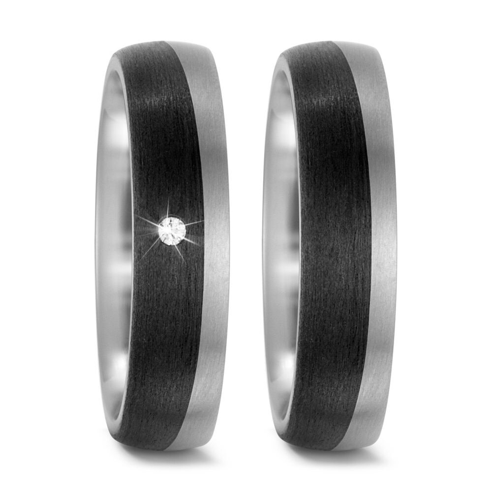 Trauringe Titan Carbon Brillant TitanFactory 52513