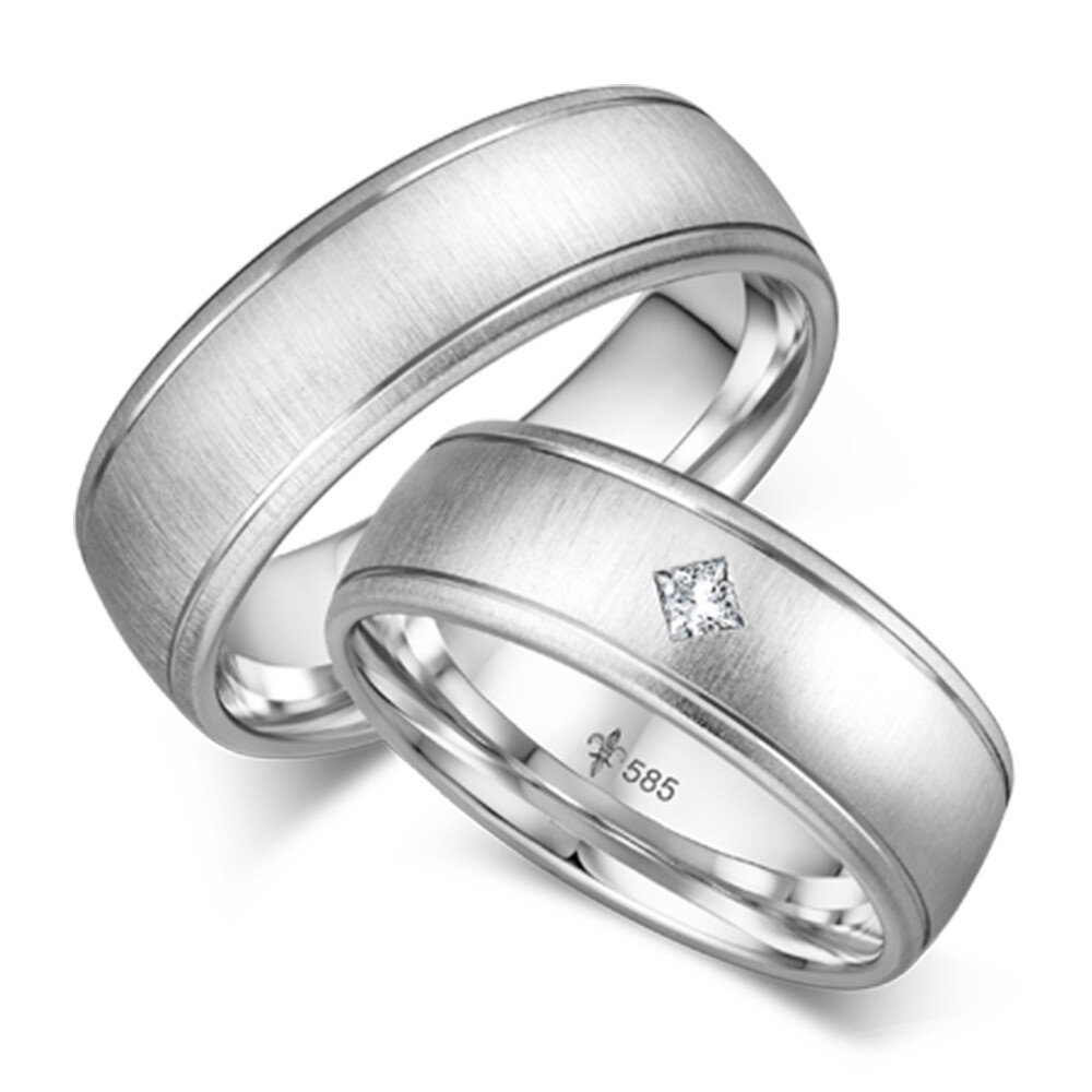 Trauringe Jeanne Weißgold Princess Giloy TR-0/TR-1-00066