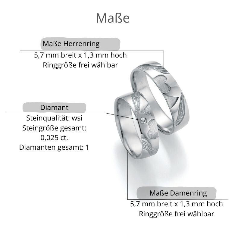 Signs of Love Doppelherz Silber 925 Collection Ruesch 66/51050-60