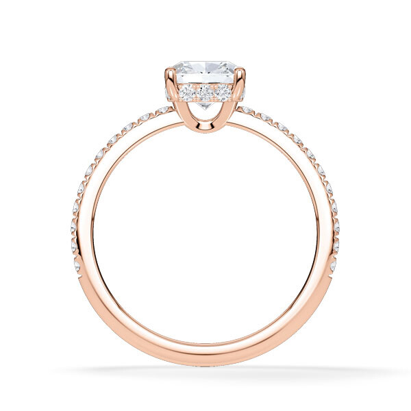 Ring Hidden Halo Cushion Rotgold Rubin 1898