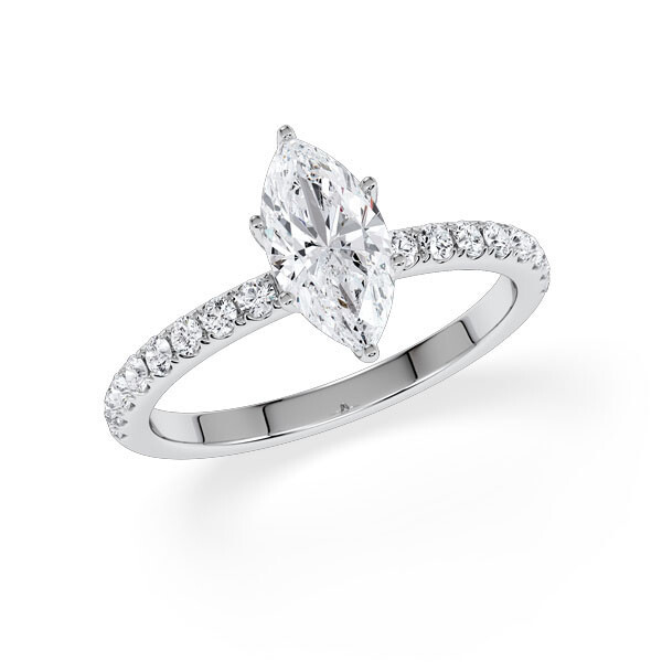 Hollywood Ring Marquise Diamant Weißgold Rubin 1882