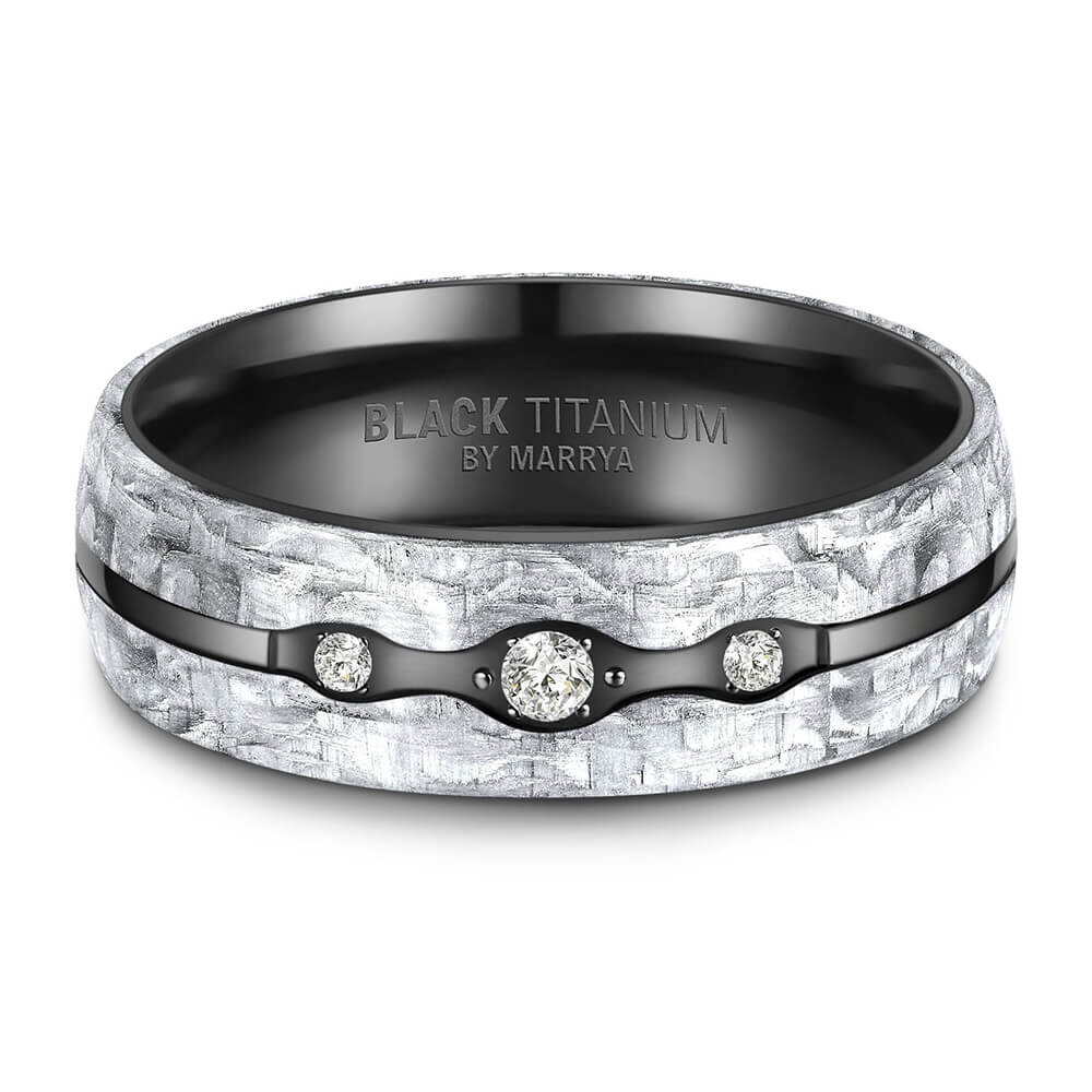 Black Titanium Damenring Marrya BT-11