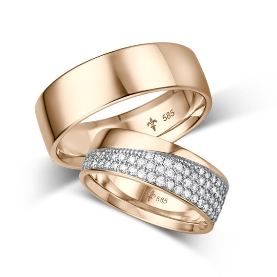 Giloy Trauringe Beyoncé Roségold TR-0-00051 & TR-1-00051