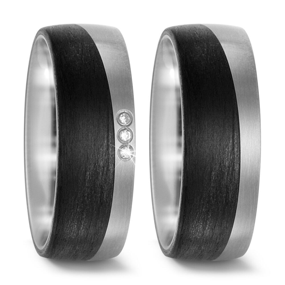 Trauringe Titan Carbon Brillant TitanFactory 52469-3