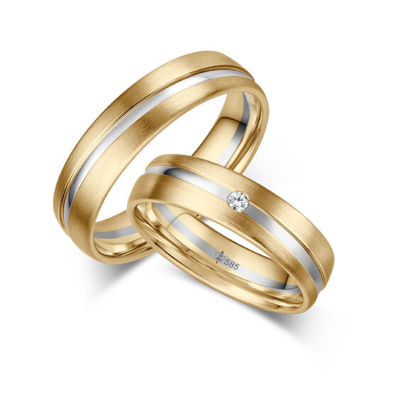 Giloy Trauringe  Simone Gelbgold & Weißgold TR-0-00068 & TR-1-00068