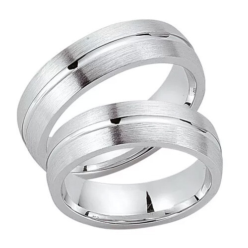 Schwarz Trauringe / Partnerringe Silber 925 SW925-024 Sterlingsilber feinmatt