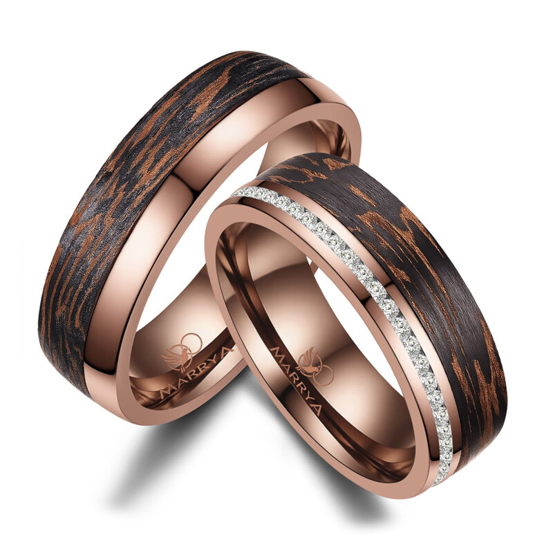 Eheringe Partnerringe Carbon Bronce Design Marrya CB-04