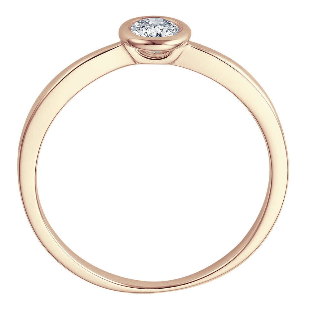 bella luce Solitaire Ring Roségold Brillant 0.170 ct. w/si, stehend