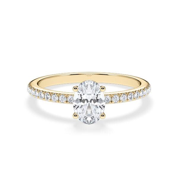 Verlobungsring Gelbgold 750/- zus. 0,760 ct, tw, vs - RU-1902-39
