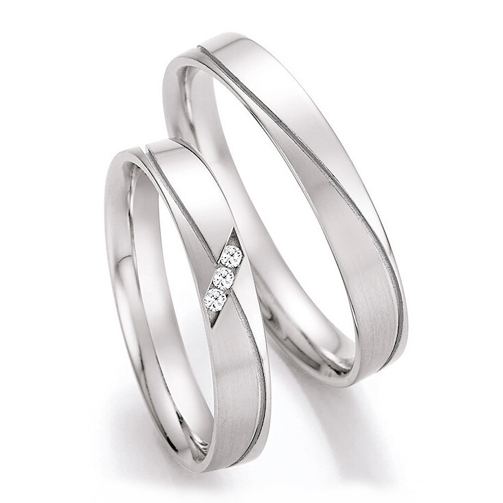 Collection Ruesch Trauringe Weißgold Brillant 66/41010 & 66/41020