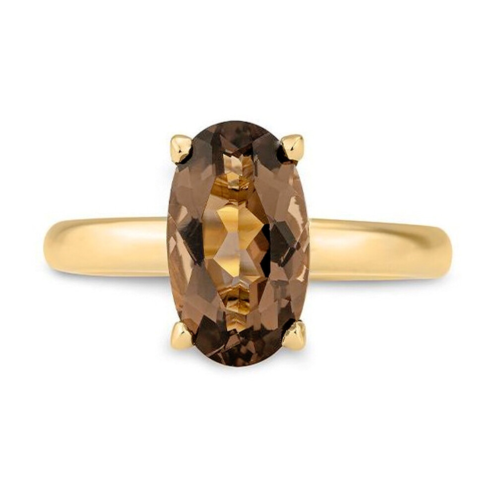 Goldring mit Rauchquarz in Oval-Form Breuning 42/300060