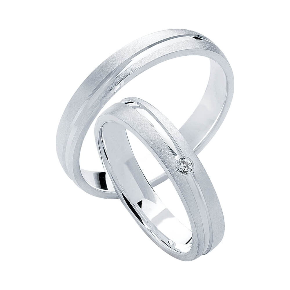 Partnerringe Heartbeat Silber 925 Rubin S07