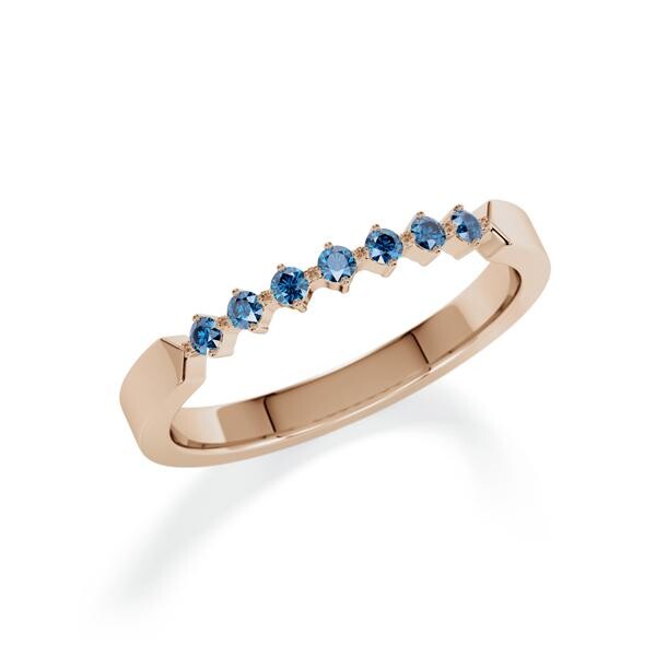 Memoire- Vorsteckring Peach-Gold 585 zus. 0,140ct. Oceanblue Rubin 1806