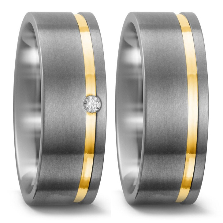 TitanFactory Trauringe Titan Gelbgold Brillant 51301