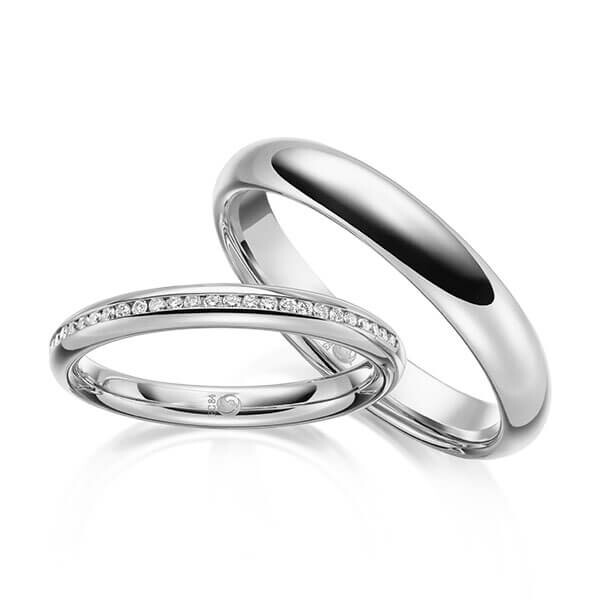 Trauringe Memoire Weißgold Rubin RU-1638