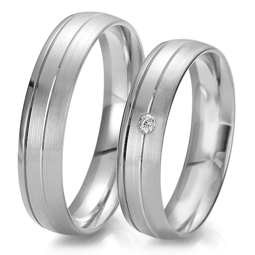 Trauringe Rainbow Weißgold Breuning 48/06203