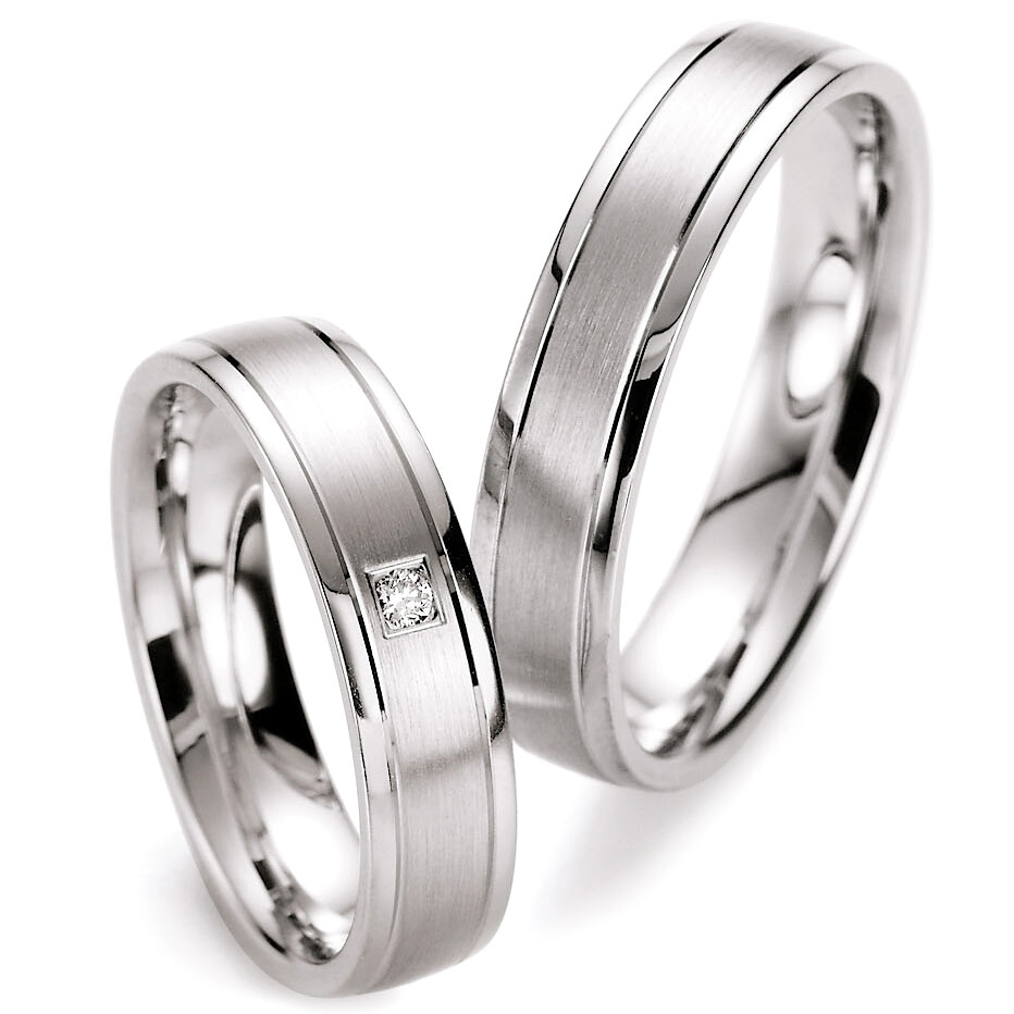 Collection Ruesch Trauringe Weißgold 55/10030 White Style Silver Inspiration Brilliant