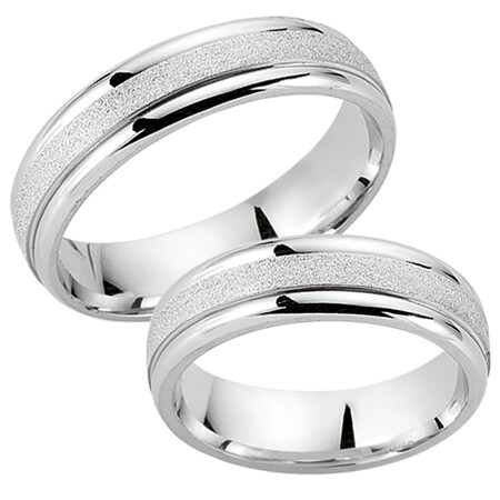 Schwarz Trauringe / Partnerringe Silber 925 SW925-010 Sterlingsilber sandmatt