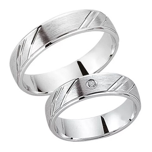Schwarz Trauringe Partnerringe Silber 925 Zirkonia SW925-089 Sterlingsilber feinmatt