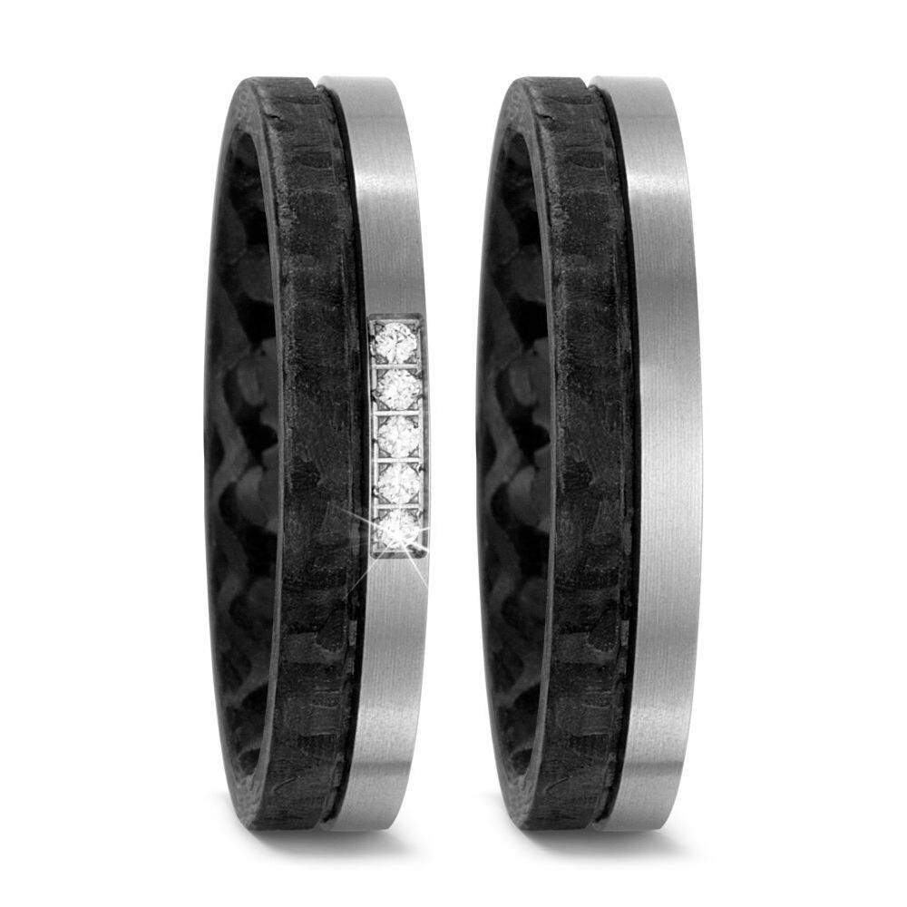 Trauringe Titan Carbon Brillant TitanFactory 52519