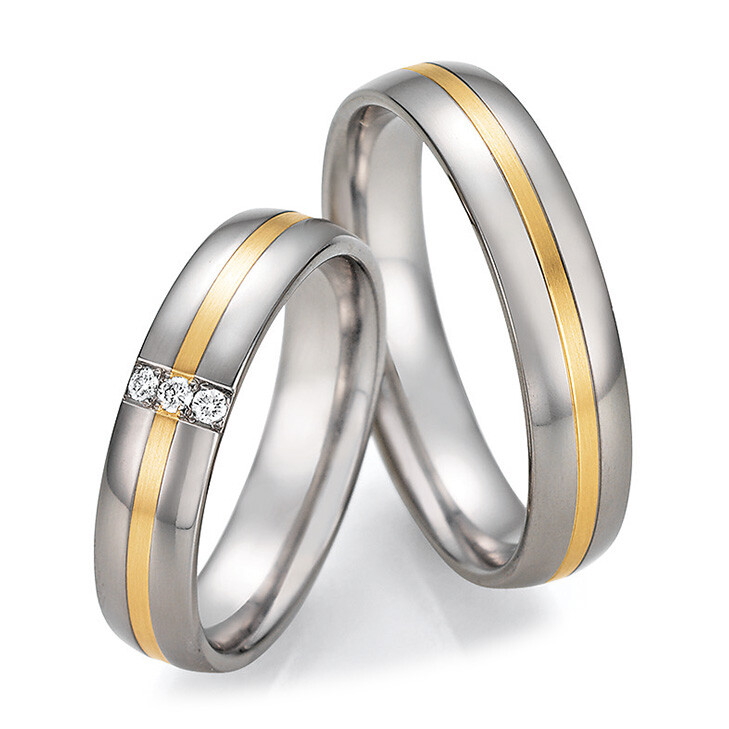 Collection Ruesch Trauringe Titan Gelbgold 78/10070 & 78/10080