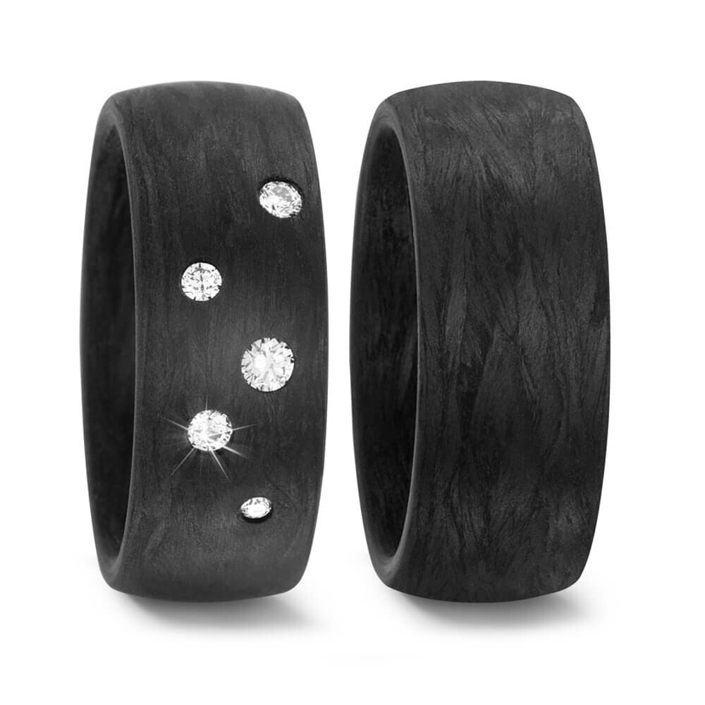 Breite Ringe Carbon mit Brillanten 59284