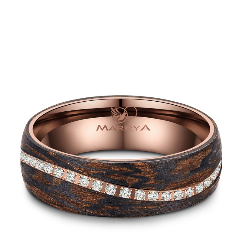 Eheringe Partnerringe Carbon Bronce Wellendesign Marrya CB-05